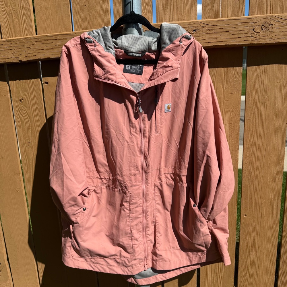 Carhartt Rain Defender Loose Fit Jacket Fall Rain Defender Rose Pink Womens 3X